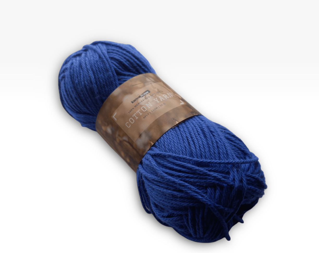 4Ply 100 Mercerized Cotton Yarn Blue Kanvascape
